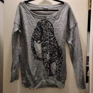 Express Grey Leopard XL Sweater